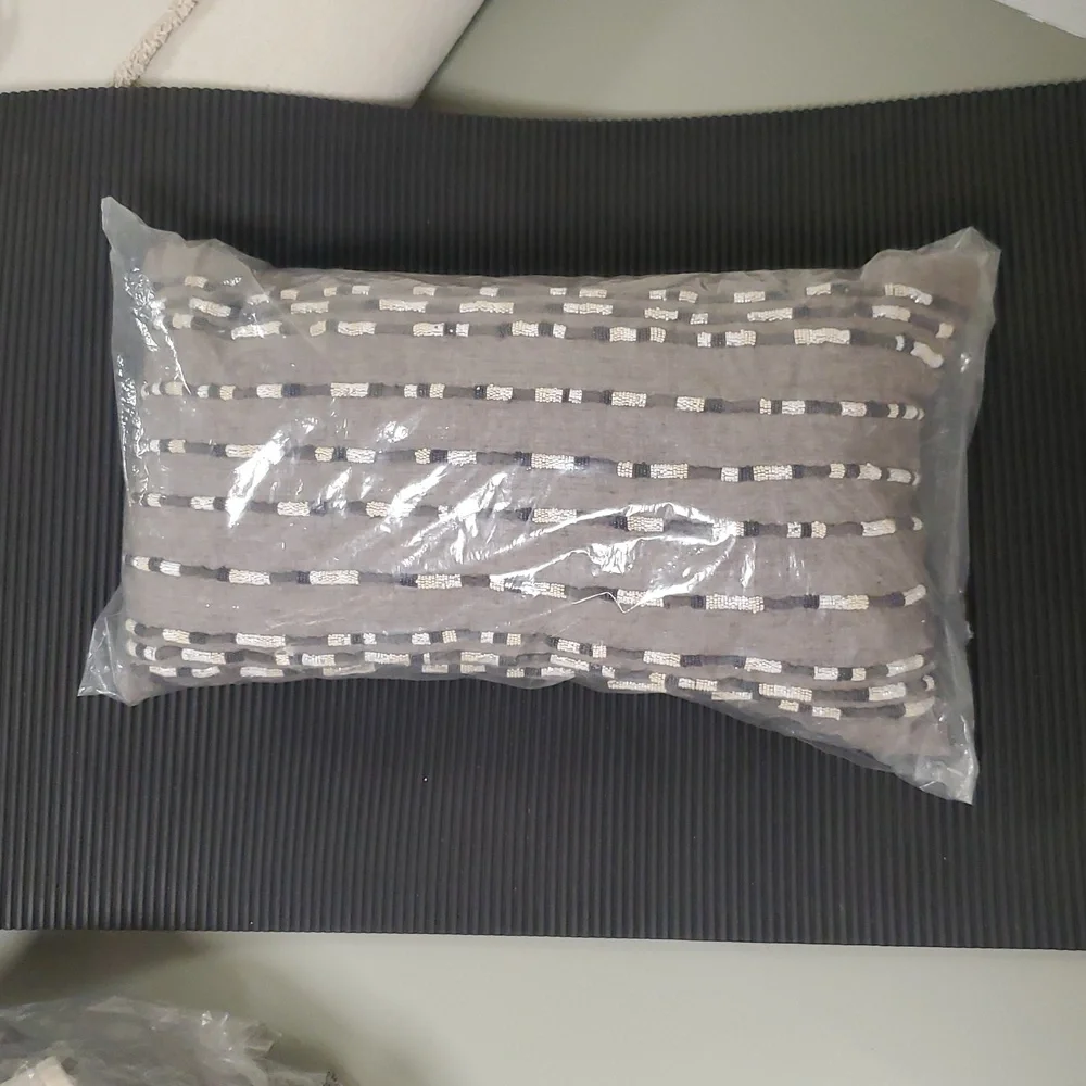 Hotel Collection Grey Beaded Accent Pillow NWT